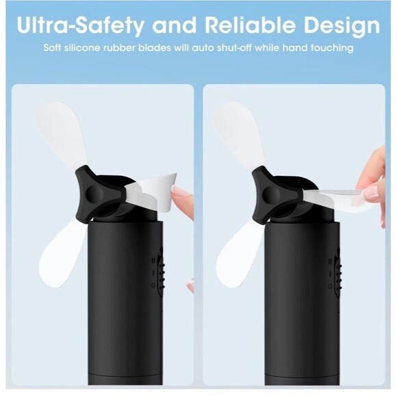 NWT Handheld Mini Fan Portable Rechargeable 3000mAh USB Battery Powered 22+Hrs R - Picture 3 of 12
